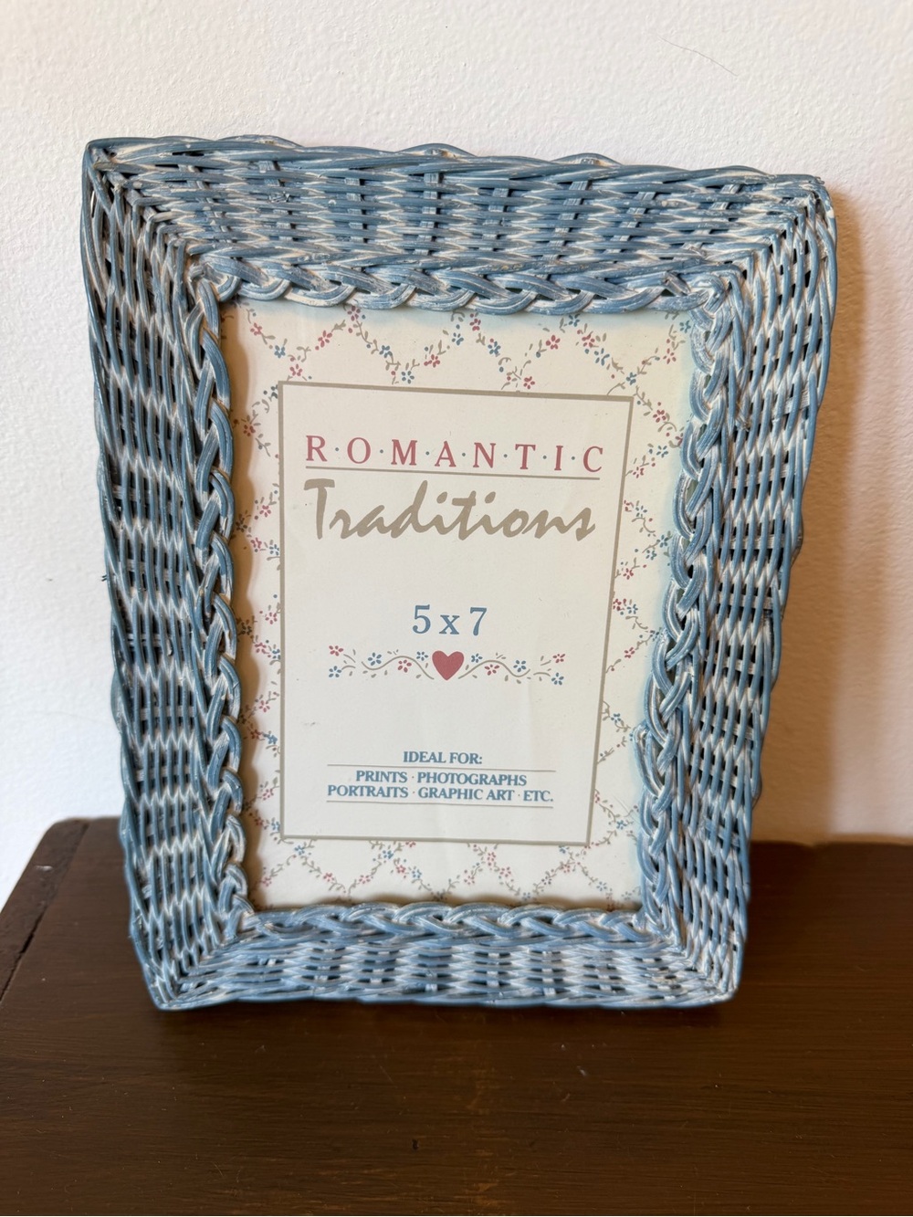 Light Blue Wicker 5x7 Photo Frame